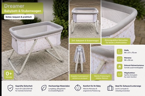 Hauck dreamer babybett wiege - babybett,
