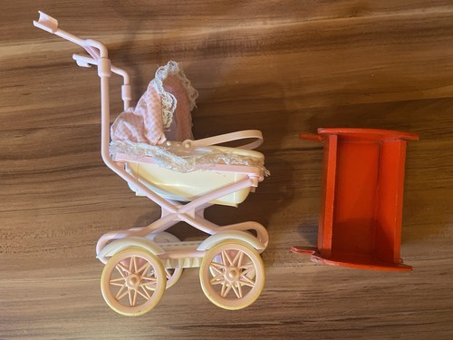Puppenwagen klein und wiege - klein,